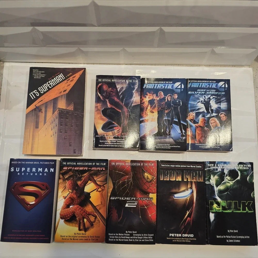 Lot Of 9 - 7Marvel's Spider-man, Hulk, Fantastic4, Ironman & 2 DC Superman Books